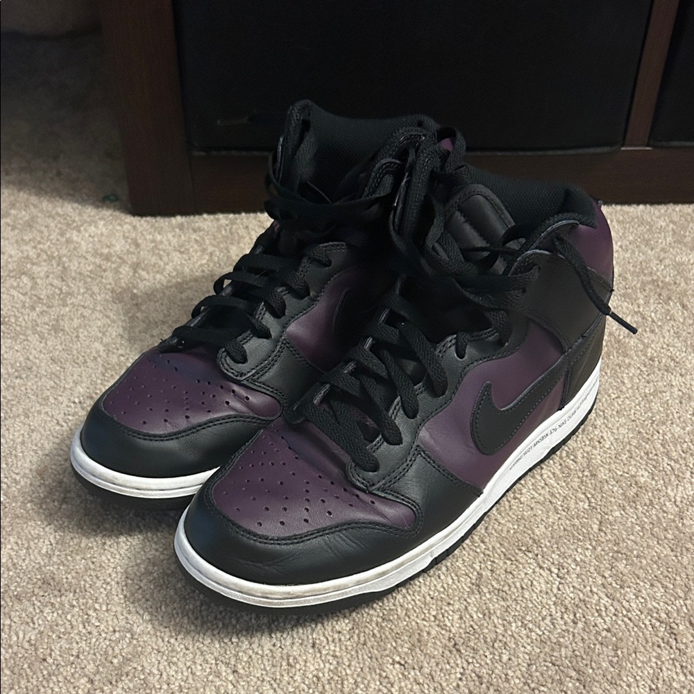 Nike Black and Purple High-Top Sneakers
